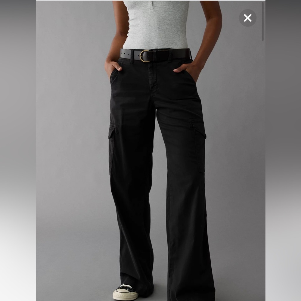 American Eagle Black Baggy Cargo Pants | Size 2